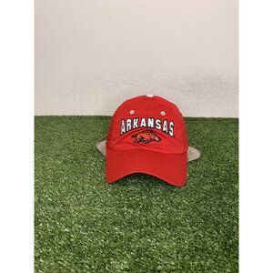 Arkansas Razorbacks hat cap strap back red black vintage Y2k football mens 1